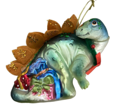 Noble Gems Stegosaurus Dinosaur Christmas Ornament  Green 5 In - £15.62 GBP