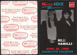 Milli Vanilli OTTO Cloth Radio Pass from the from the Concert at the Cha... - $6.80