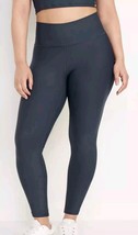 Old Navy Leggings M Powersoft 7/8 Ankle High Rise Stretch Go Dry Navy Bl... - $18.80