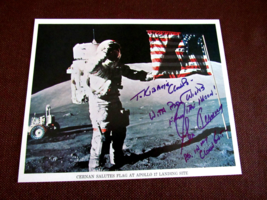 Gene Cernan In My Clown Suit Apollo 17 Signed Auto Nasa Litho Photo Zarelli Loa - $494.99