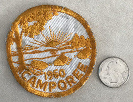 Vintage 1960 BSA Boy Scouts of America Camporee Gold White Embroidered Patch - £98.77 GBP