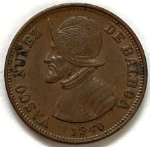 1940 Panama 1 1/4 Centesimos Armored Balboa Coin Condition XF - £7.04 GBP