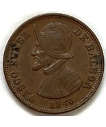 1940 Panama 1 1/4 Centesimos Armored Balboa Coin Condition XF - $8.91