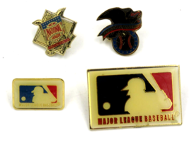 Vintage 1990s MLB Lapel Pin Hat Buttons American League National League - £14.00 GBP
