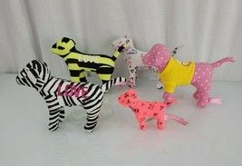 Victorias Victoria&#39;s Secret PINK Stuffed Plush Cloth Dog Set Lot Zebra S... - $24.74