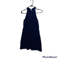 Xhilaration Size Small Blue High Neck Sleeveless Dress Eyelet Exposed Zi... - £9.56 GBP