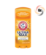6x Sticks Arm &amp; Hammer Ultra Max Unscented Invisible Solid Deodorant | 2... - $644.73 MXN