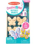 Wooden Butterfly Magnets Craft Kit (4 Designs, 4 Paints, Stickers, Glitter Glue) - £15.69 GBP