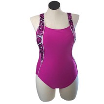Catalina One Piece Swimsuit Womens Large 12 14 Pink Swim Slimming Bathingsuit - £14.37 GBP