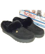 Skechers Bobs Cozy Chill Sz 7 M EU 37 Women&#39;s Suede Clogs Slippers Black... - $45.19 CAD