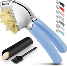 Zulay Kitchen Garlic Press Comfort Grip Rust Proof Mincer Crusher Blue New - $12.95