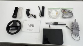 Nintendo Wii Video Game System Console Bundle Lot Black + Controllers - £80.29 GBP