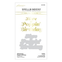 Spellbinders Glimmer Hot Foil Plate &amp; Die Set-Poppin&#39; Birthday GLP384 - £17.31 GBP
