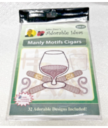 John Deer&#39;s Adorable Ideas Embroidery CD Manly Motifs Cigars 32 Designs - $17.35 CAD