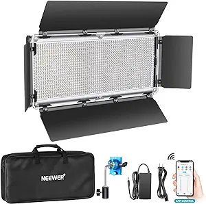 Neewer Advanced 1320 LED Dimmable Bi-Color Video Light with Barndoor - £157.76 GBP