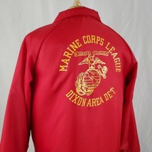 Vintage Marine Corps League Jacket Sherpa Lined Nylon Medium Snap Up Kin... - $34.99