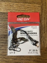 Eagle Claw Heavy Duty Wire Leaders 9” 20 Lb-BRAND NEW-SHIPS Same Business Day - £25.71 GBP