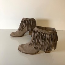 Not Rated Ankle Boots Womens 8 Tan Fringe Chain Booties Casual Boho Styl... - $28.41