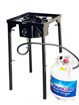 20,000 BTU Stand Up Single LP Propane Burner Outdoor Stove Camping Cooke... - $74.79