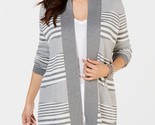 Size PL, Charter Club Women&#39;s Petite Striped Sweater Cardigan Fresh Twis... - £7.97 GBP