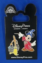 Disney Parks Fantasia Mickey Mouse  With Broom Pinback Button Disneypins  1 1/2" - $11.99