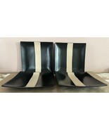 Gourmet Basics By Mikasa Bamboo Black Stoneware Salad Plates HA250 - Set... - $33.03 CAD