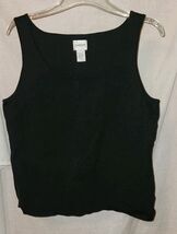 Womans Chicos Black Tank Top Size 3 Silk Nylon Blend - $9.99