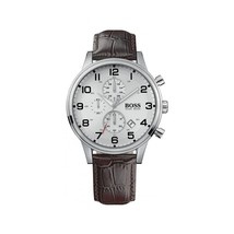 Hugo Boss Montre chronographe HB1512447 pour homme avec cadran argenté et... - £101.22 GBP