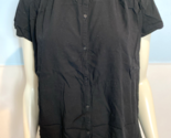 Old Navy Women's Cap Sleeve Button Front Top Black Large - $14.24