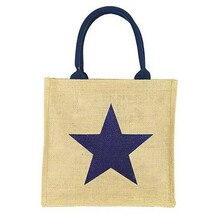 Lightweight Star Straw Tote Bag Navy Tan - $358.13 MXN