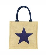 Lightweight Star Straw Tote Bag Navy Tan - $349.14 MXN