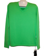 Patrizia Pepe Green V-Neck Cotton Knitted Men&#39;s Shirt Sweater Size 2XL - $74.45