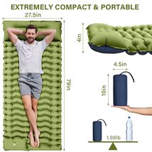 Single Air Mattress with Pillow, Built-In Foot Pump for Outdoor Adventures! - $742.38 MXN