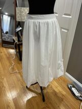 Melloday White Midi Skirt with Elastic Waistband and Pockets - $24.75