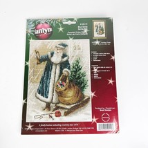 #102-19 JANLYNN &quot;BLUE SANTA&quot; CHRISTMAS COUNTED CROSS STITCH PICTURE KIT ... - $39.59