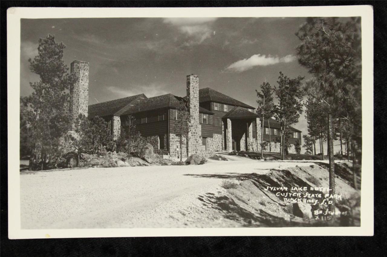 Vintage Real Photo Postcard Sylvan Lake Hotel Custer State Park Black Hi... - $9.66
