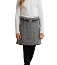 Rubbies Vintage Herringbone Skirt Size 10 Made in USA Black White Mod Kn... - $19.79