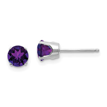 14k Gold 5mm Amethyst Stud Earrings XBE134 - $146.91