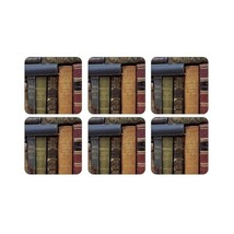Pimpernel 10.5 x 10.5 cm MDF with Cork Back Archive Books Coasters, Set of 6, Mu - £30.54 GBP