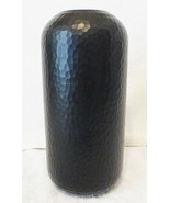 RH Restoration Hardware Designer Hand Blown Carved Glass Vase Black 4145... - £154.88 GBP