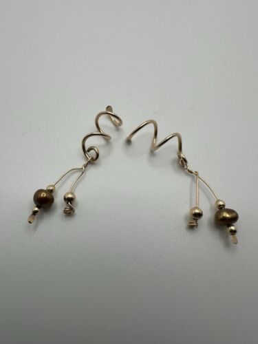 Vintage 12k GF Spiral Twist Earrings 2.6cm - £8.93 GBP