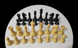 Rare Vintage Chess Set Pieces Drueke 35-H, Extra Heavy 48 oz. 3 5/8&quot; Kin... - $232.82