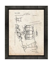 Aerial Tramway System Patent Print Old Look with Beveled Wood Frame - £20.00 GBP+