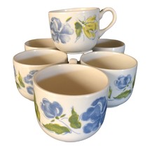 Lot Of 6 Vtg Eit Ltd England Flower Mugs Set Floral Cups Rare - £18.71 GBP
