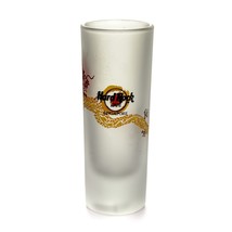 Hard Rock Cafe Singapore Shot Glass White Frosted Glass Dragon - $27.62 CAD