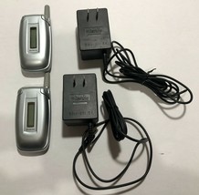 Lot of 2 Vintage Kyocera KX9C-1M0 U.S. Cellular Flip Phone + Chargers - £7.08 GBP