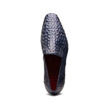 genuine caiman crocodile slip on Shoes Trento Navy image 4