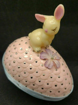 Vintage Easter Egg Styrofoam Handmade Embellished Sequin Plastic Animals 3&quot; U184 - £15.73 GBP