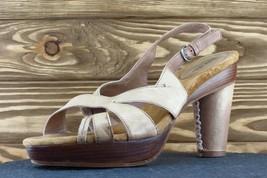 Biviel Size 39 M Brown Open Toe Platform Leather Women - £15.50 GBP