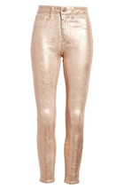 NWT L&#39;Agence Margot in Petal &amp; Light Rose Gold Foil High Rise Skinny Jeans 25 - £63.78 GBP
